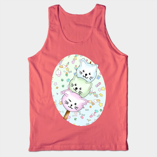 cute cat dango on a stick Tank Top by cuisinecat